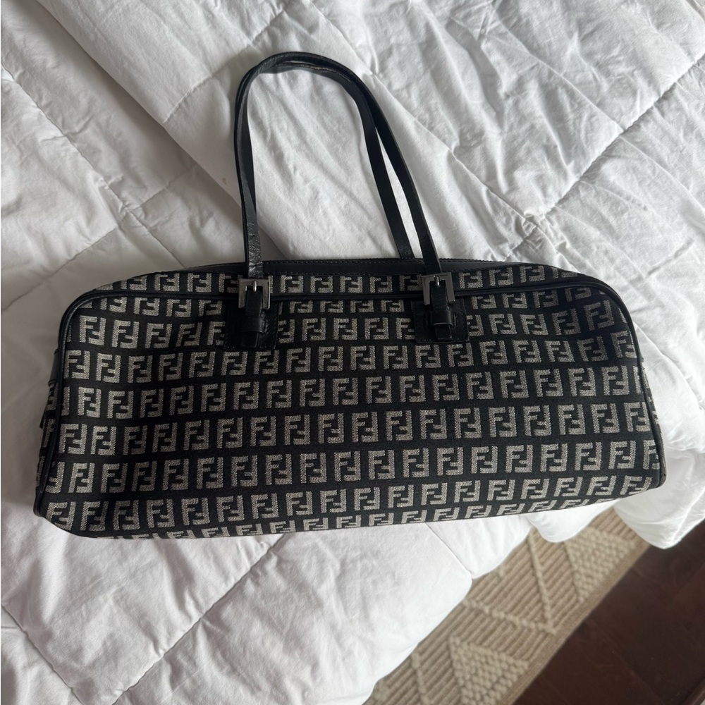 FENDI ZUCCHINO Navy baguette Handbag